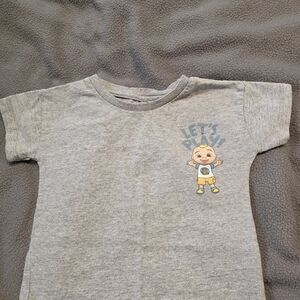 Gray Kids' Short Sleeve Tee with Playful Character